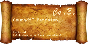 Csurgó Bertalan névjegykártya
