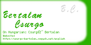 bertalan csurgo business card