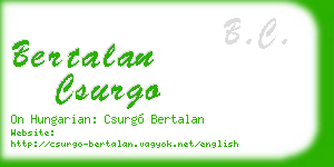 bertalan csurgo business card
